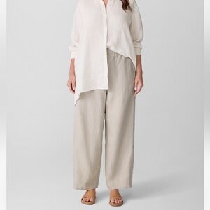 Eileen Fisher Organic Linen Wide Pleated Pants Size 3X, NWT
